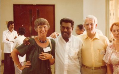 Here I am with Sir Prof. Anton Yajasuriya and a Danish journalist at the General Hospital, Colombo, Sri Lanka.